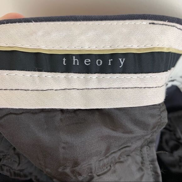 Theory Brown Stretch Mid-Rise Cotton Dress Pant Boot Cut Sz 4 - Picture 7 of 9